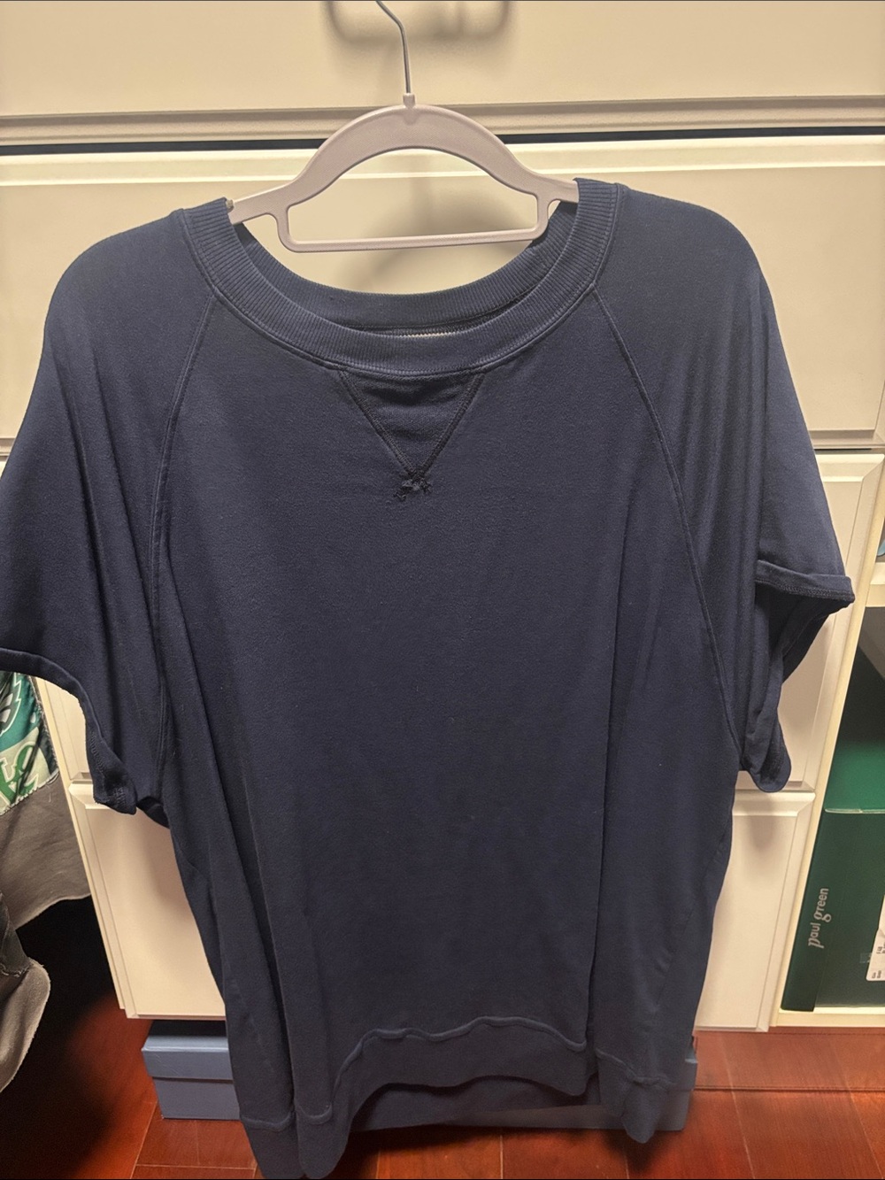 Aiko Navy Short-Sleeve Pullover Sweatshirt